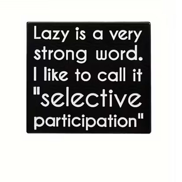 Lazy is a vert strong word.. Collectible Enamel Pin NEW! 120A3 - Picture 1 of 3